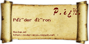 Póder Áron névjegykártya